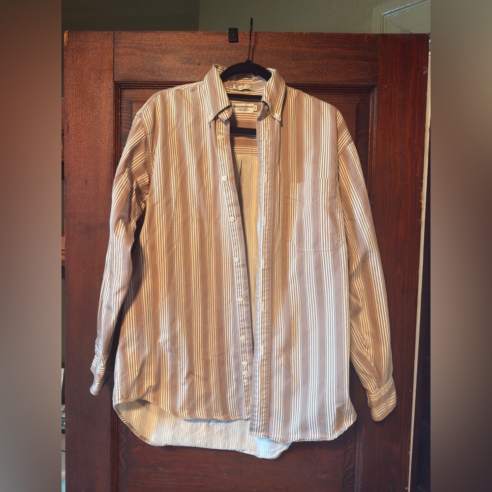 Abercrombie & Fitch Tan Striped Men's Shirt